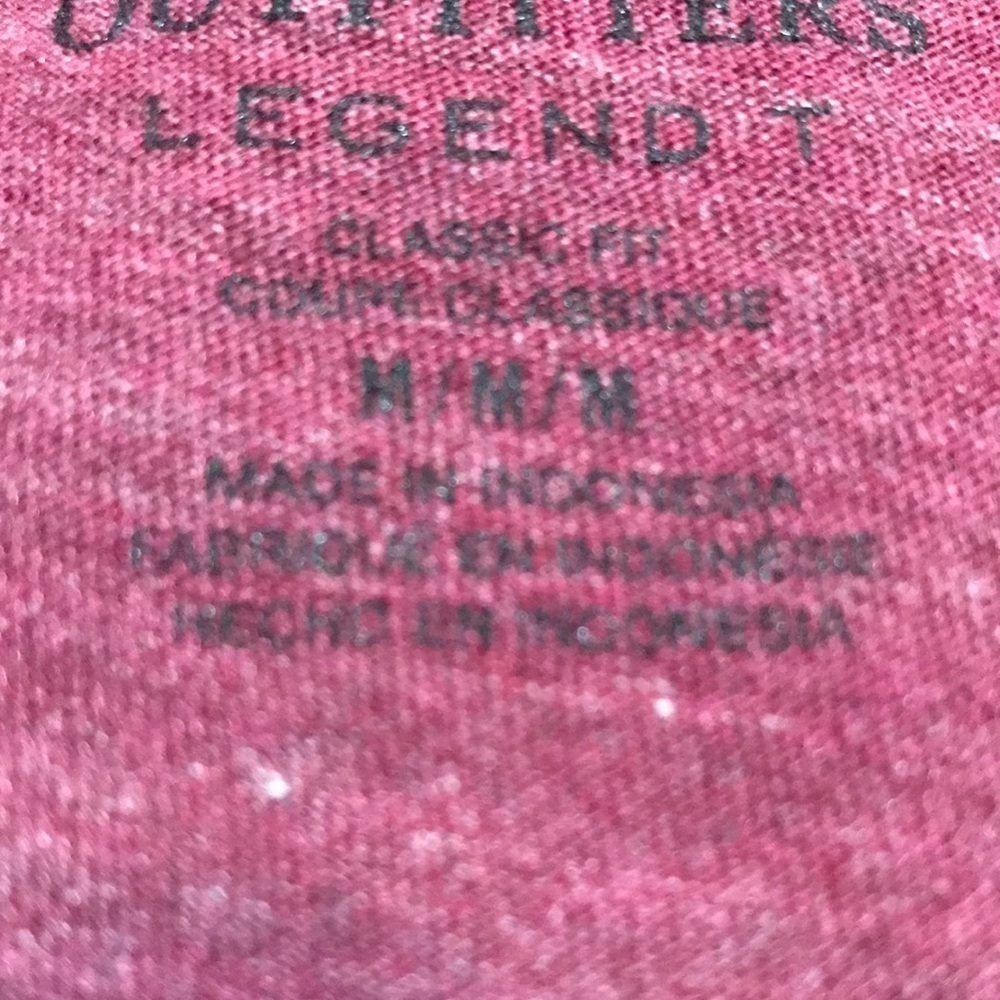 AMERICAN EAGLE OUTFITTERS LEGEND T Mens Burgundy Slate SL T-Shirt (Distressed)—M - Picture 4 of 13